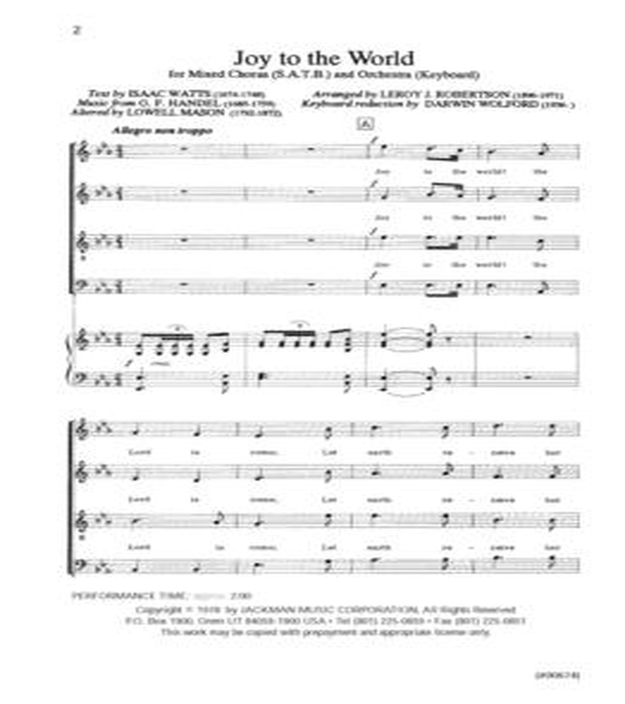 Joy to the World - SATB - Robertson 4-Part scores gallery preview page 2