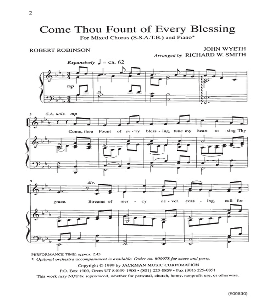 Come Thou Fount of Every Blessing - SSATB SSATB scores gallery preview page 2