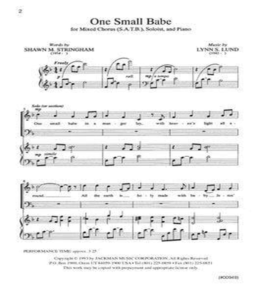 One Small Babe - SATB One Small Babe - SATB 4-Part scores gallery preview page 2