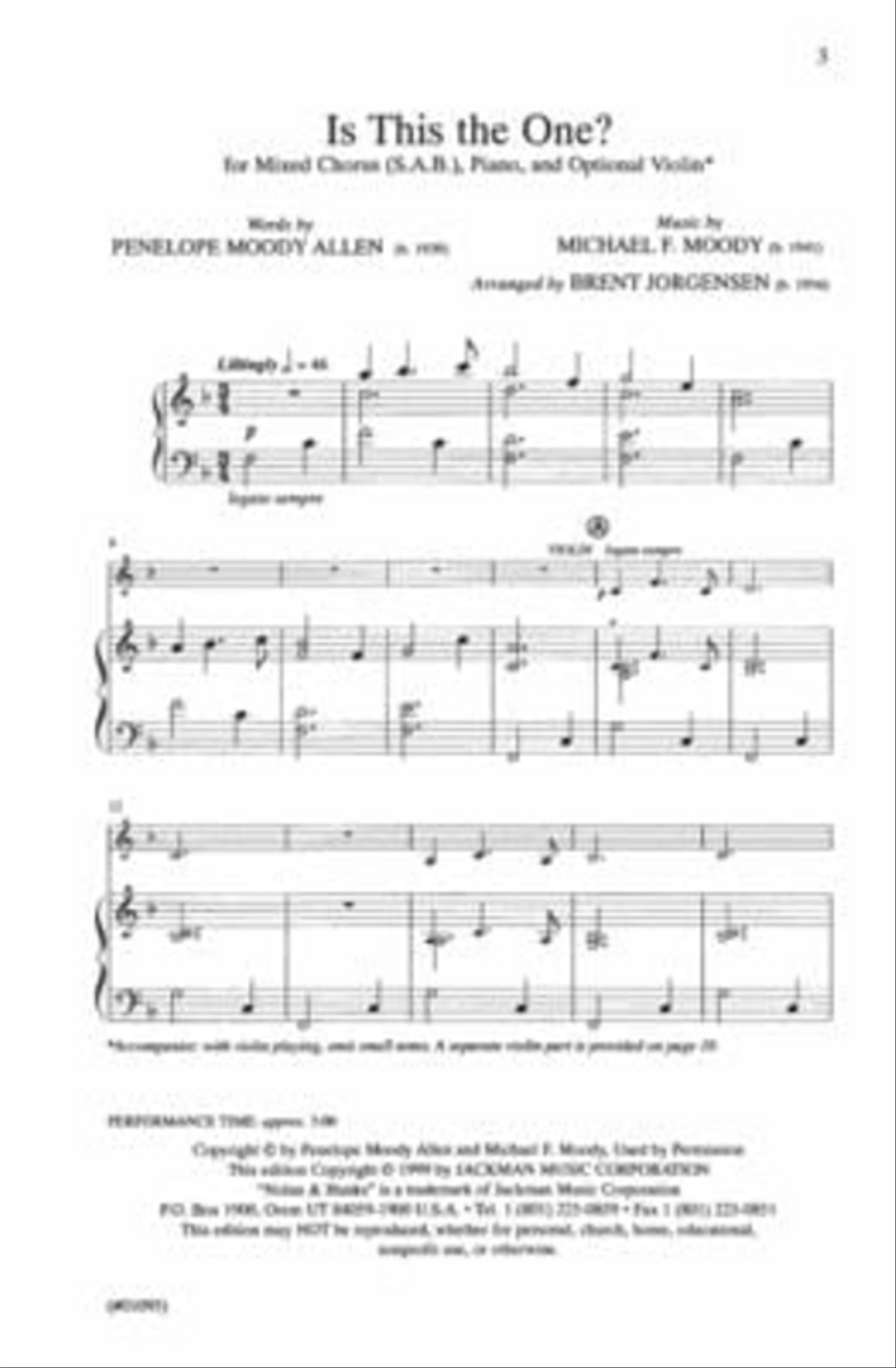 Is This the One? - SAB Is This the One? - SAB 3-Part scores gallery preview page 2