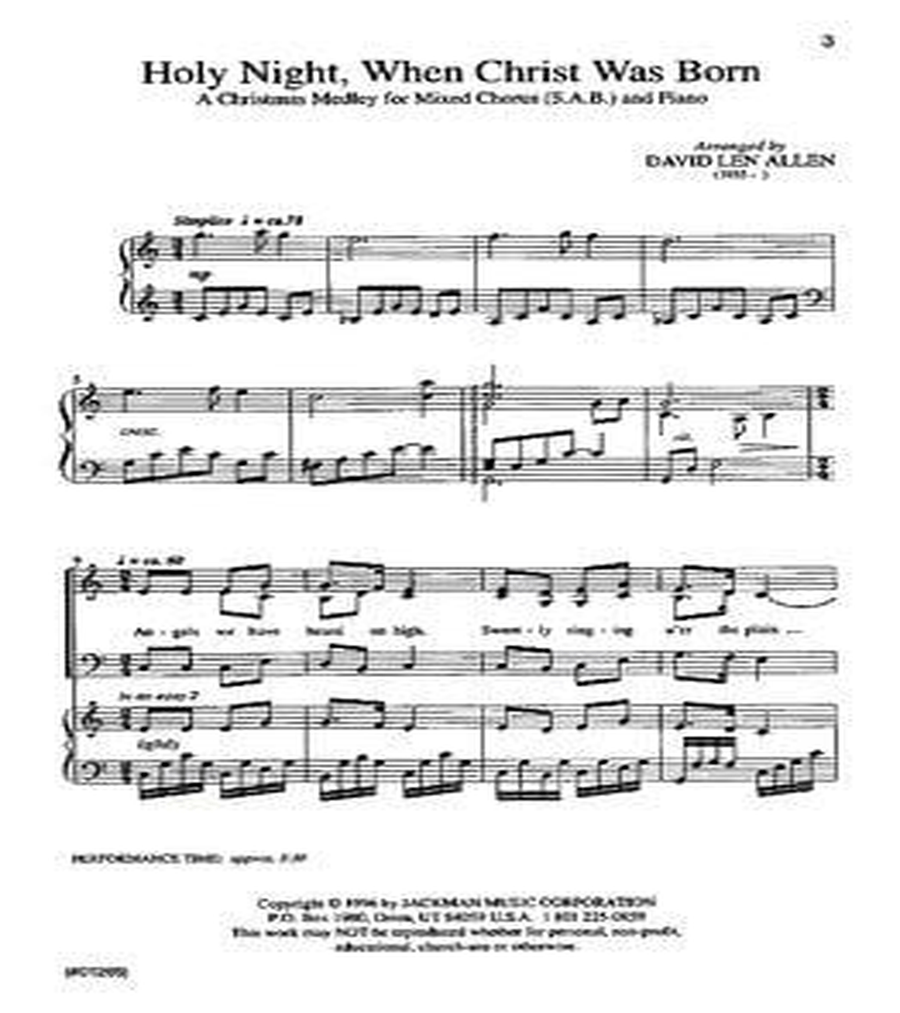 Holy Night When Christ Was Born - SAB 3-Part scores gallery preview page 2