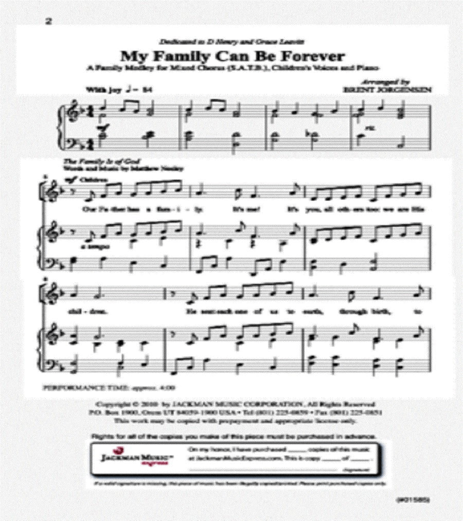 My Family Can Be Forever Medley - SATB My Family Can Be Forever Medley - SATB 4-Part scores gallery preview page 2