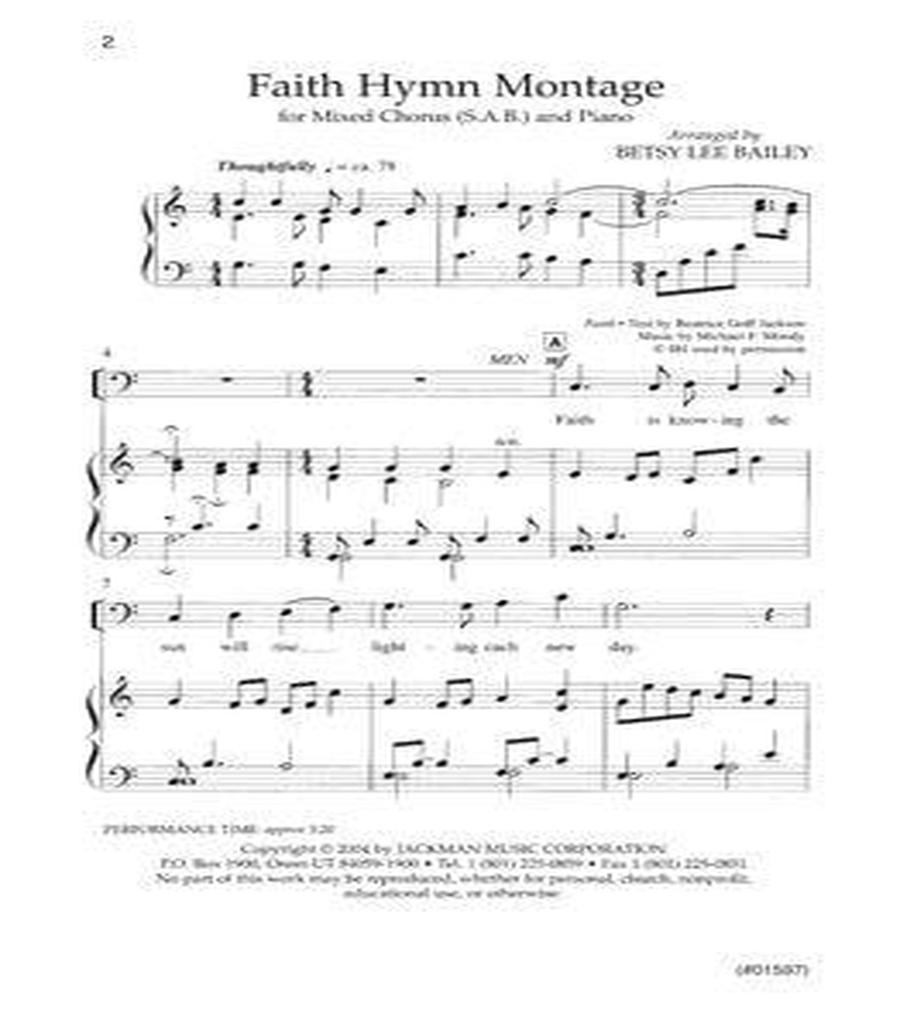 Faith Hymn Montage - SAB Faith Hymn Montage - SAB 3-Part scores gallery preview page 2