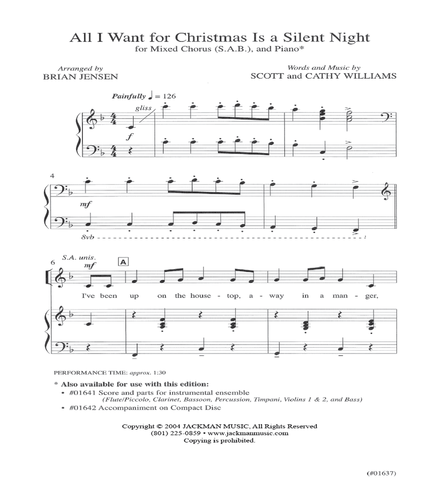 All I Want For Christmas Is A Silent Night - SAB 3-Part scores gallery preview page 2