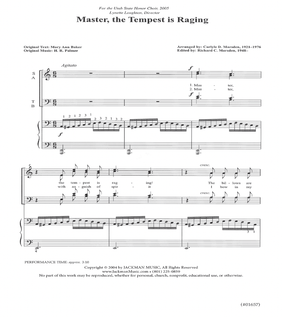 Master The Tempest Is Raging - SATB 4-Part scores gallery preview page 2