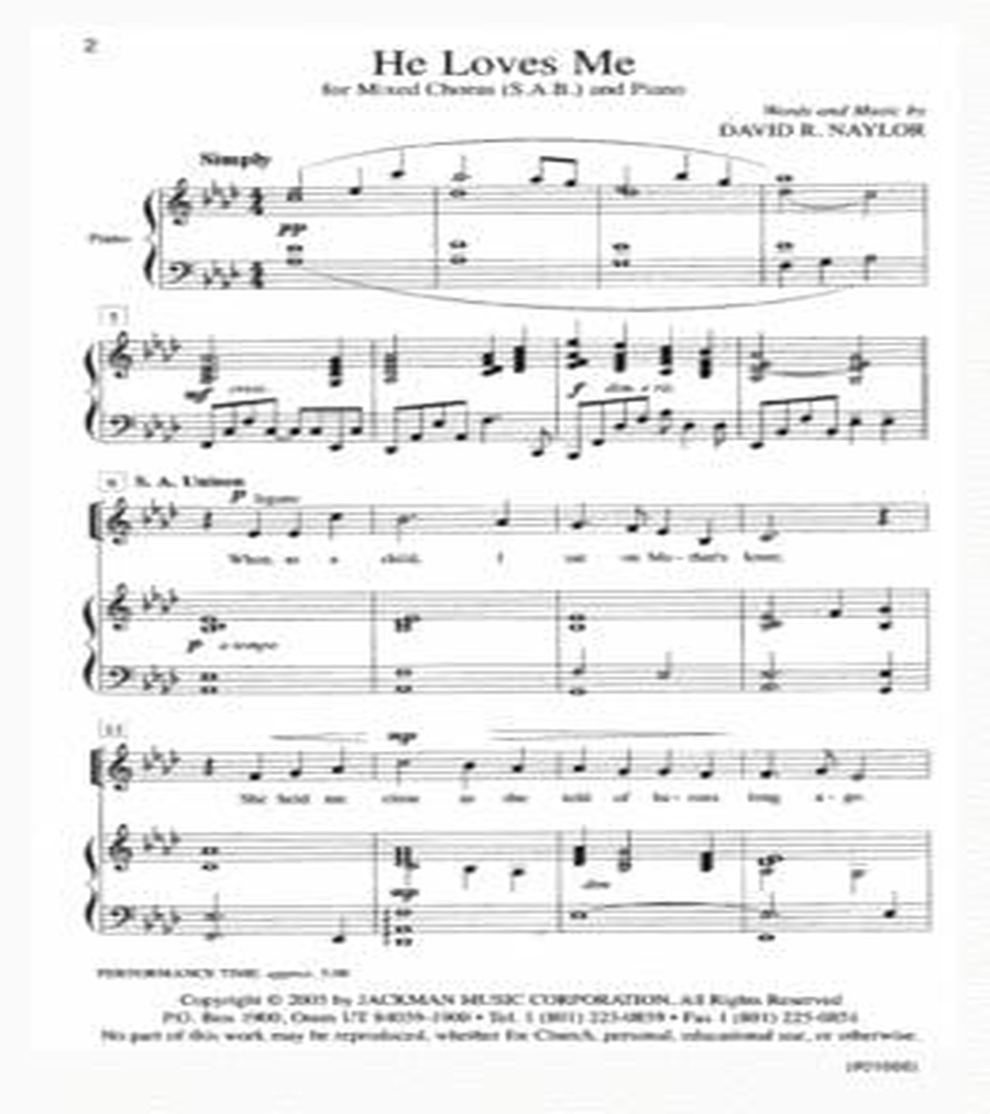He Loves Me - SAB He Loves Me - SAB 3-Part scores gallery preview page 2