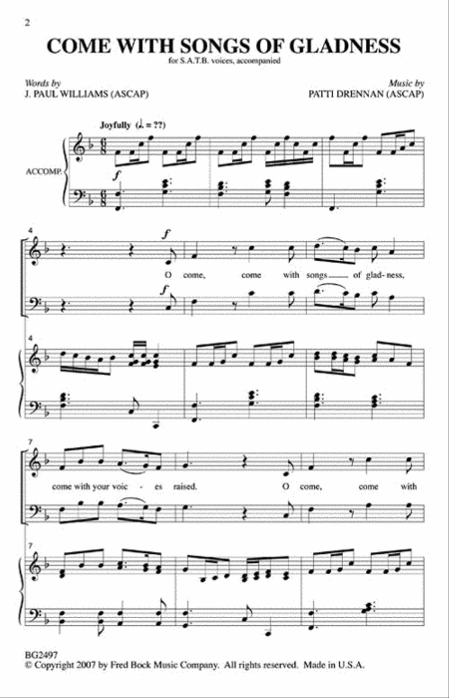 Come with Songs of Gladness 4-Part scores gallery preview page 6