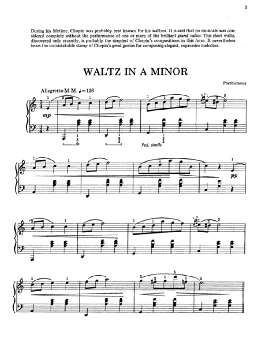 Chopin -- 14 of His Easiest Piano Selections Piano Solo scores gallery preview page 3