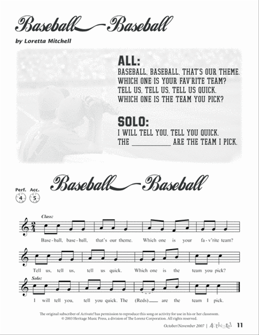Activate! Oct/Nov 07 Unison Choir scores gallery preview page 5