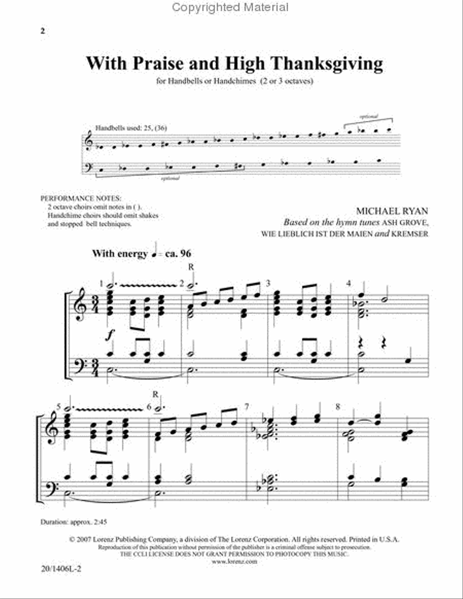 With Praise and High Thanksgiving 3-Octaves scores gallery preview page 2
