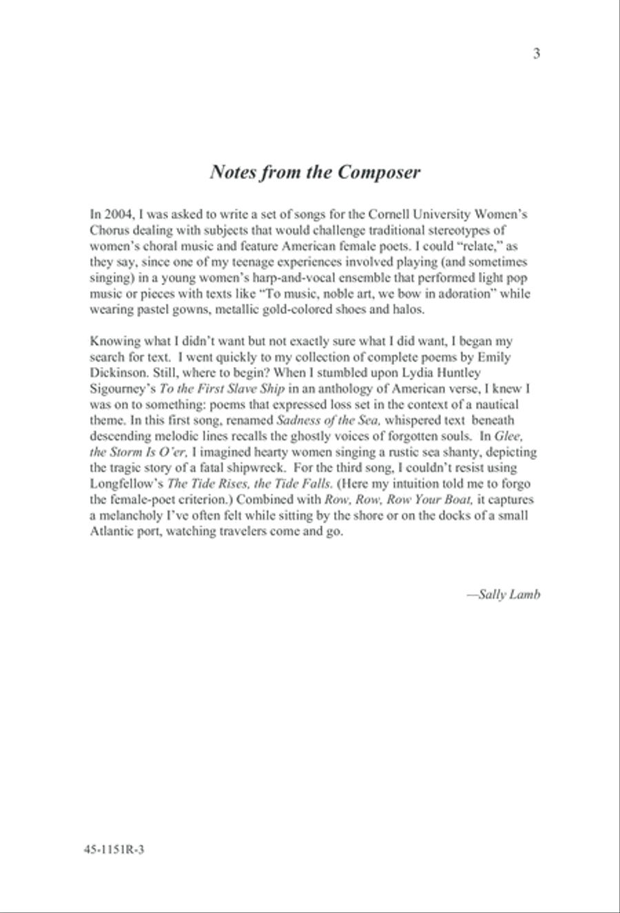 The Sadness of the Sea The Sadness of the Sea Choir scores gallery preview page 6