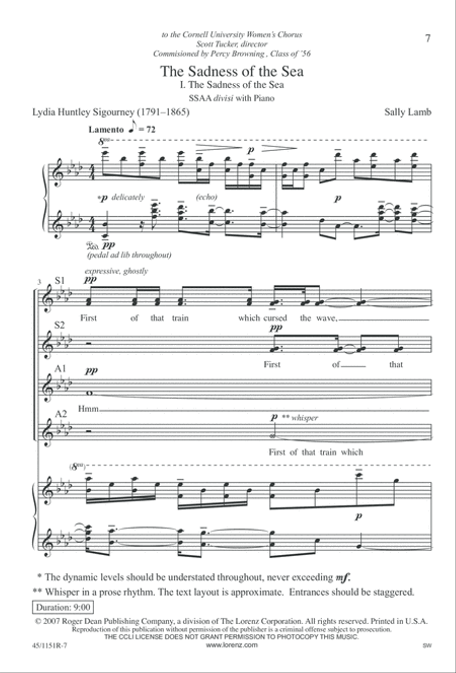 The Sadness of the Sea The Sadness of the Sea Choir scores gallery preview page 10