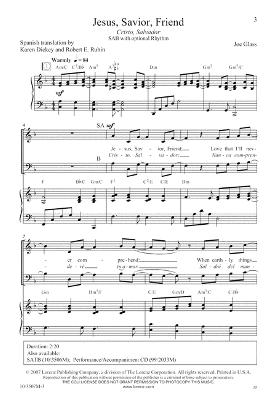 Jesus, Savior, Friend Jesus, Savior, Friend 3-Part scores gallery preview page 4