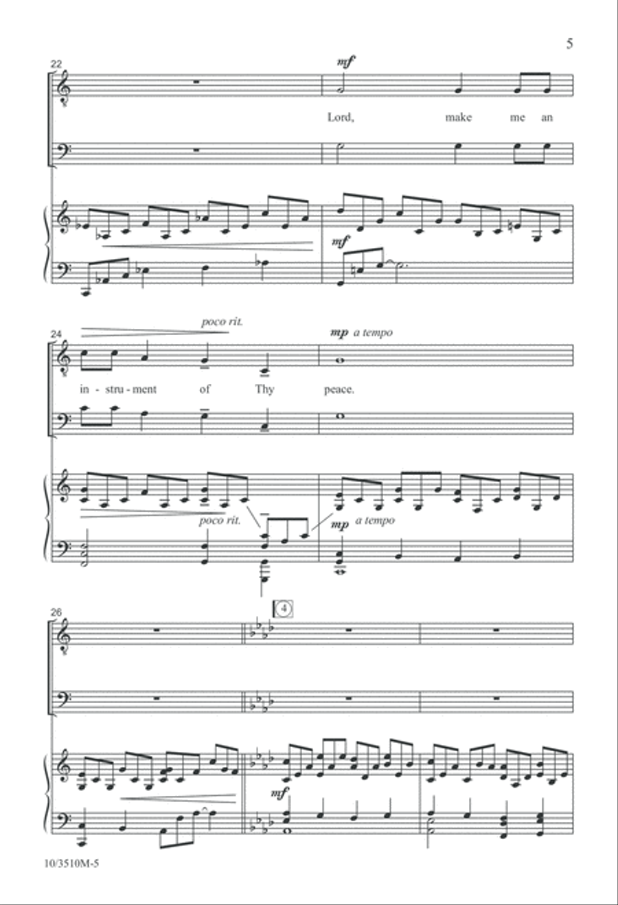 Make Me An Instrument of Thy Peace TTBB scores gallery preview page 6