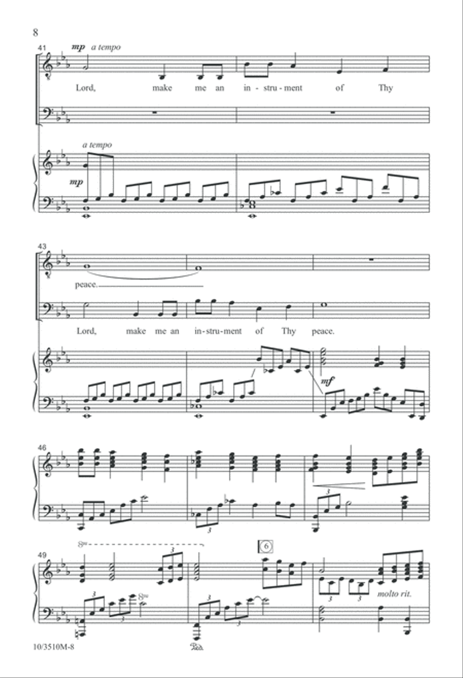 Make Me An Instrument of Thy Peace TTBB scores gallery preview page 9