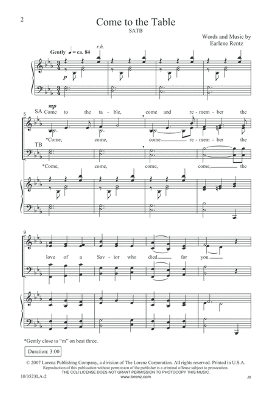 Come to the Table Come to the Table 4-Part scores gallery preview page 3
