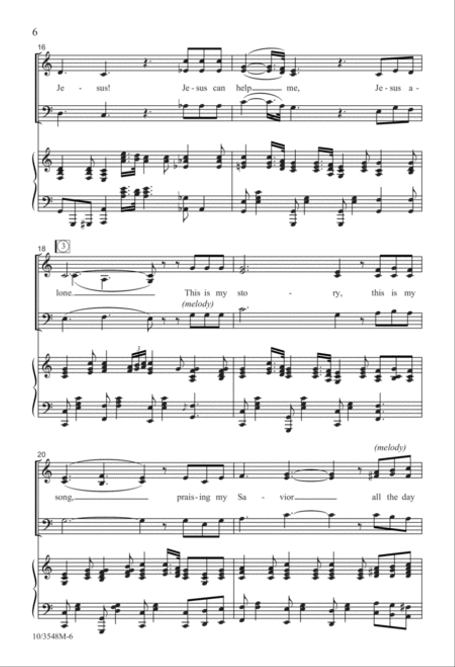 I Must Tell Jesus with Blessed Assurance 3-Part scores gallery preview page 7