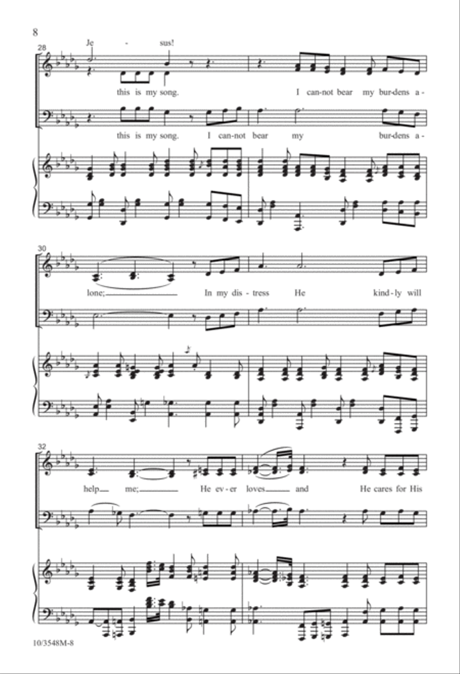 I Must Tell Jesus with Blessed Assurance 3-Part scores gallery preview page 9