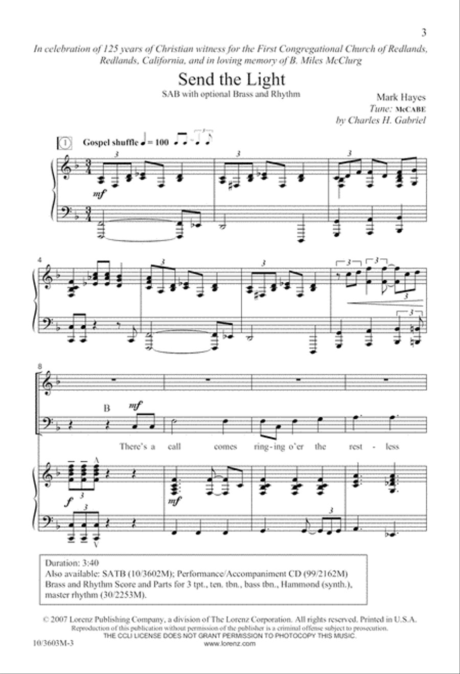 Send the Light Send the Light 3-Part scores gallery preview page 4