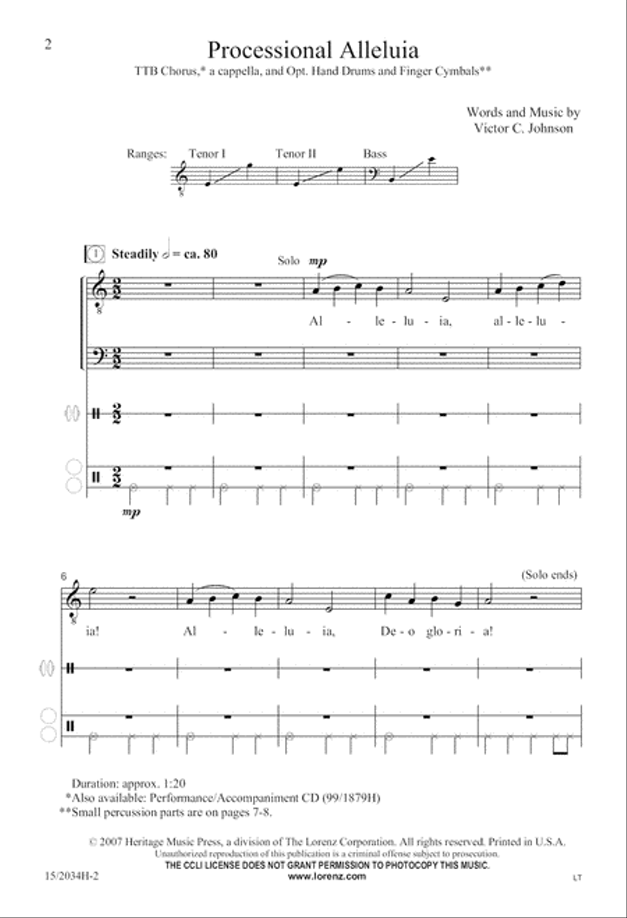 Processional Alleluia Processional Alleluia TTB scores gallery preview page 3