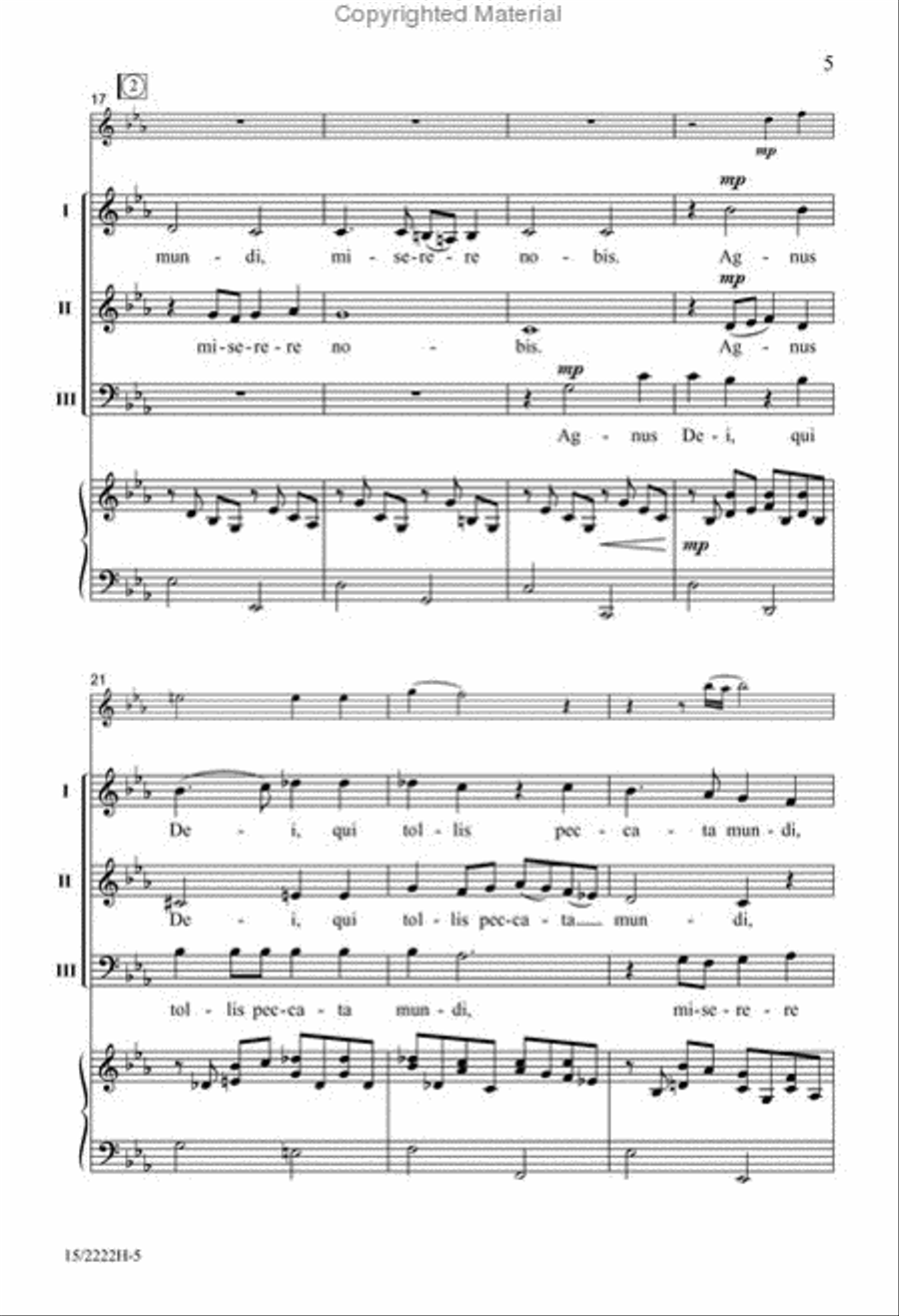 Agnus Dei Canon Agnus Dei Canon 3-Part scores gallery preview page 4