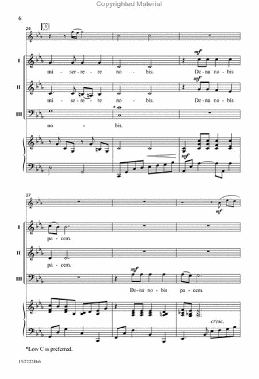 Agnus Dei Canon Agnus Dei Canon 3-Part scores gallery preview page 5