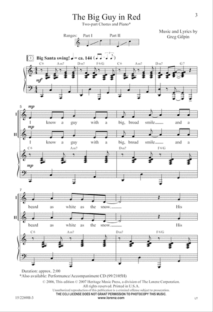 The Big Guy in Red The Big Guy in Red 2-Part scores gallery preview page 4