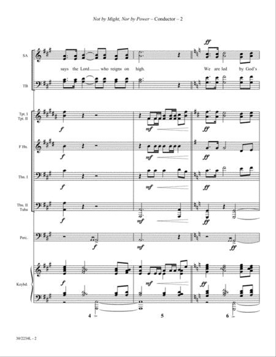 Not by Might, Nor by Power - Brass and Percussion Score and Parts Choir scores gallery preview page 2