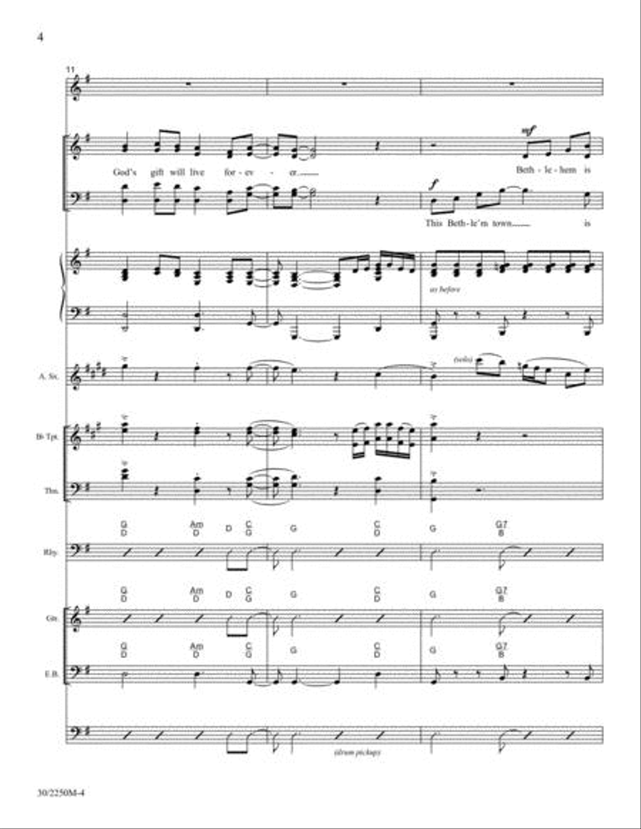 A Gift Forever! - Brass, Sax and Rhythm Score and Parts Choir scores gallery preview page 5