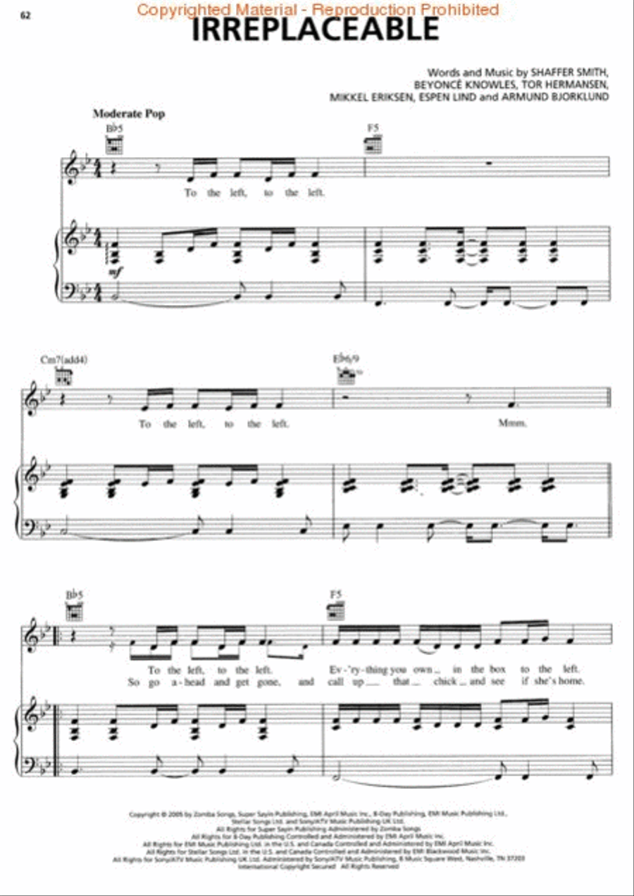 B'day Piano, Vocal, Guitar scores gallery preview page 2