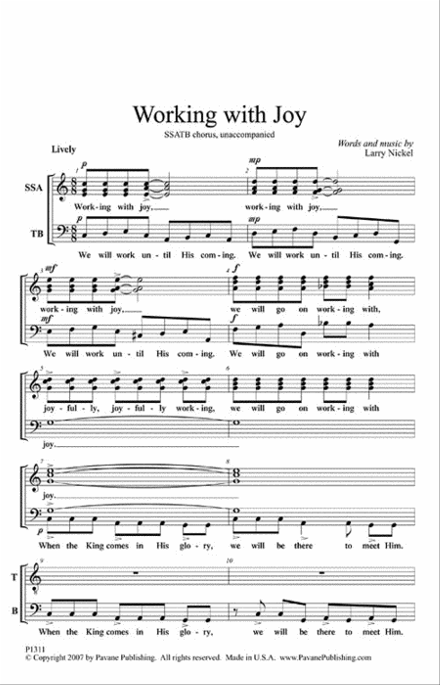Working with Joy Working with Joy SSATB scores gallery preview page 2