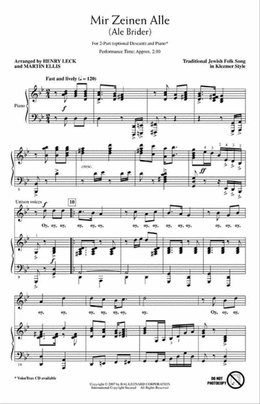 Mir Zeinen Alle Mir Zeinen Alle 2-Part scores gallery preview page 2