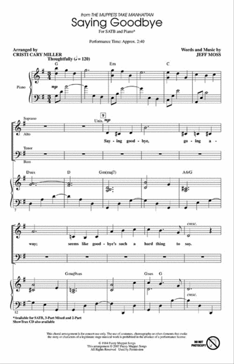 Saying Goodbye 4-Part scores gallery preview page 2