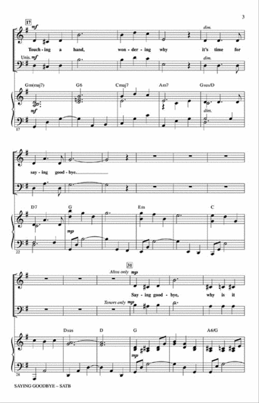 Saying Goodbye 4-Part scores gallery preview page 3