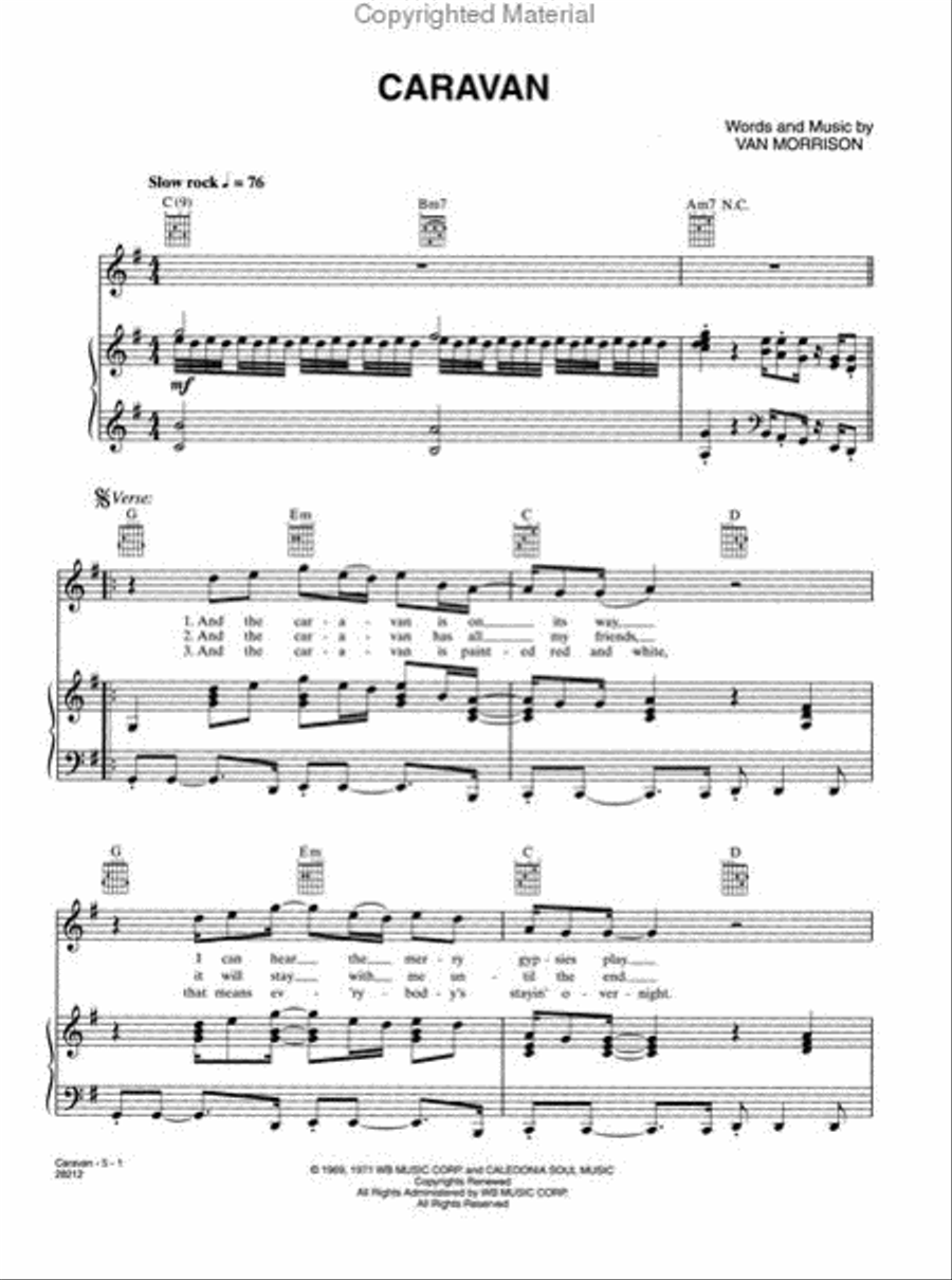 Van Morrison - Moondance Piano, Vocal, Guitar scores gallery preview page 4