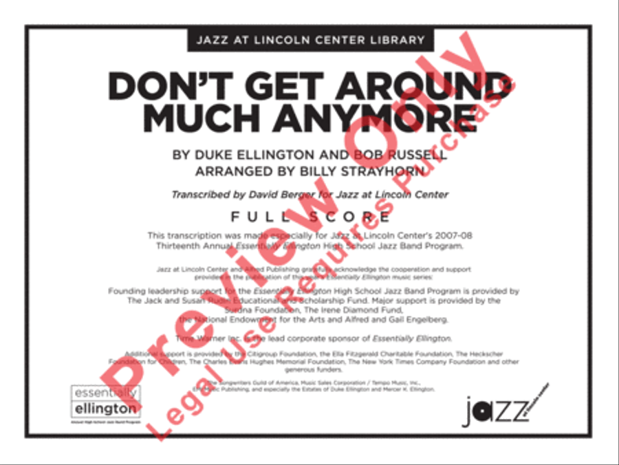 Don't Get Around Much Anymore Jazz Ensemble scores gallery preview page 2