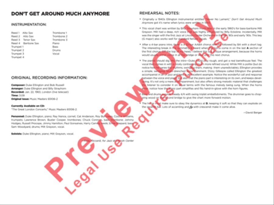 Don't Get Around Much Anymore Jazz Ensemble scores gallery preview page 5