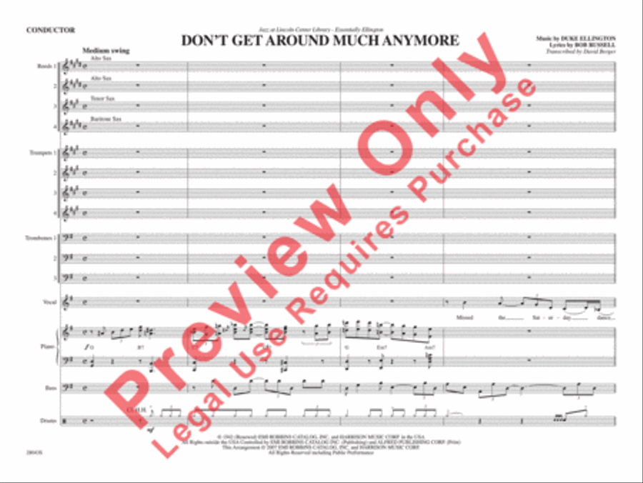 Don't Get Around Much Anymore Jazz Ensemble scores gallery preview page 6