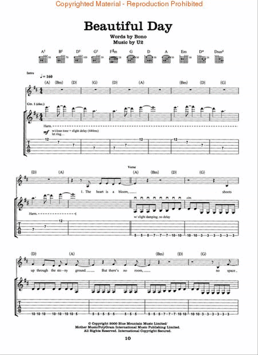 U2 – 18 Singles Electric Guitar scores gallery preview page 2