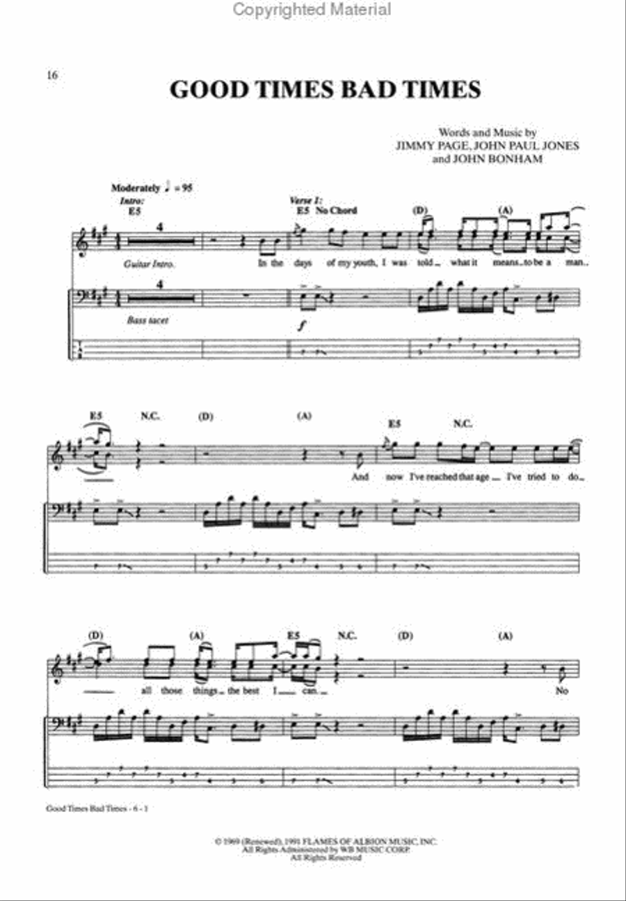 Led Zeppelin -- Led Zeppelin Electric Guitar scores gallery preview page 3