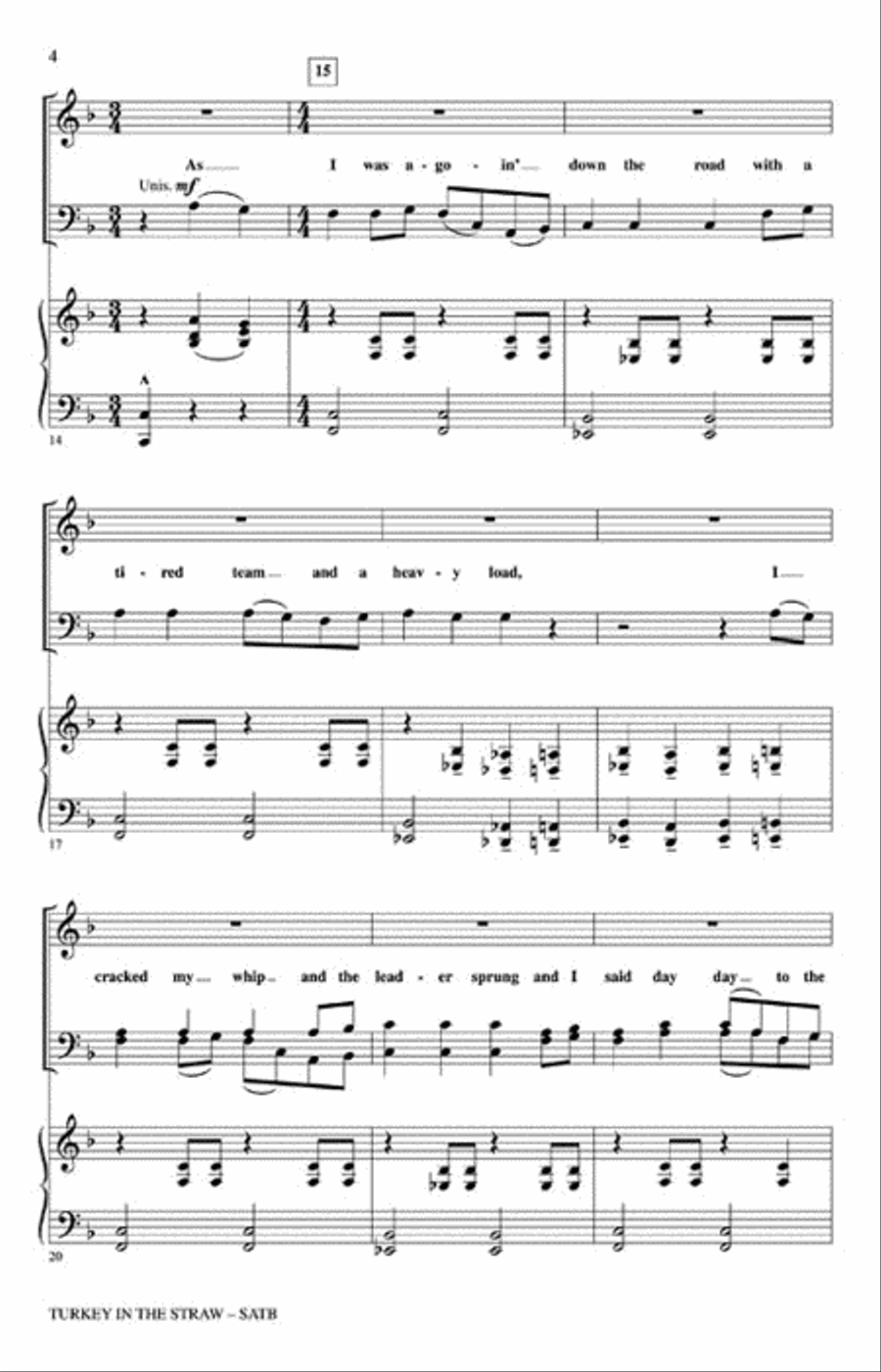 Turkey in the Straw Choir scores gallery preview page 3