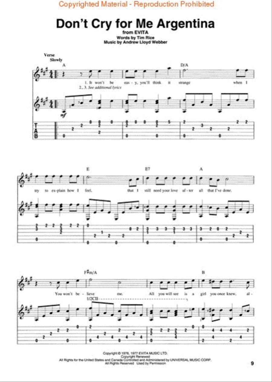 Fingerpicking Andrew Lloyd Webber Fingerpicking Guitar scores gallery preview page 3