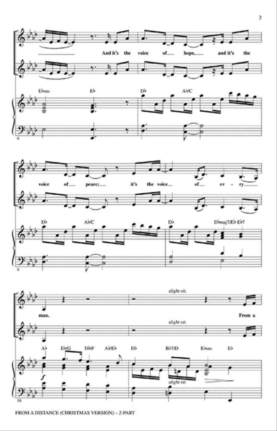From a Distance (Christmas Version) 2-Part scores gallery preview page 3