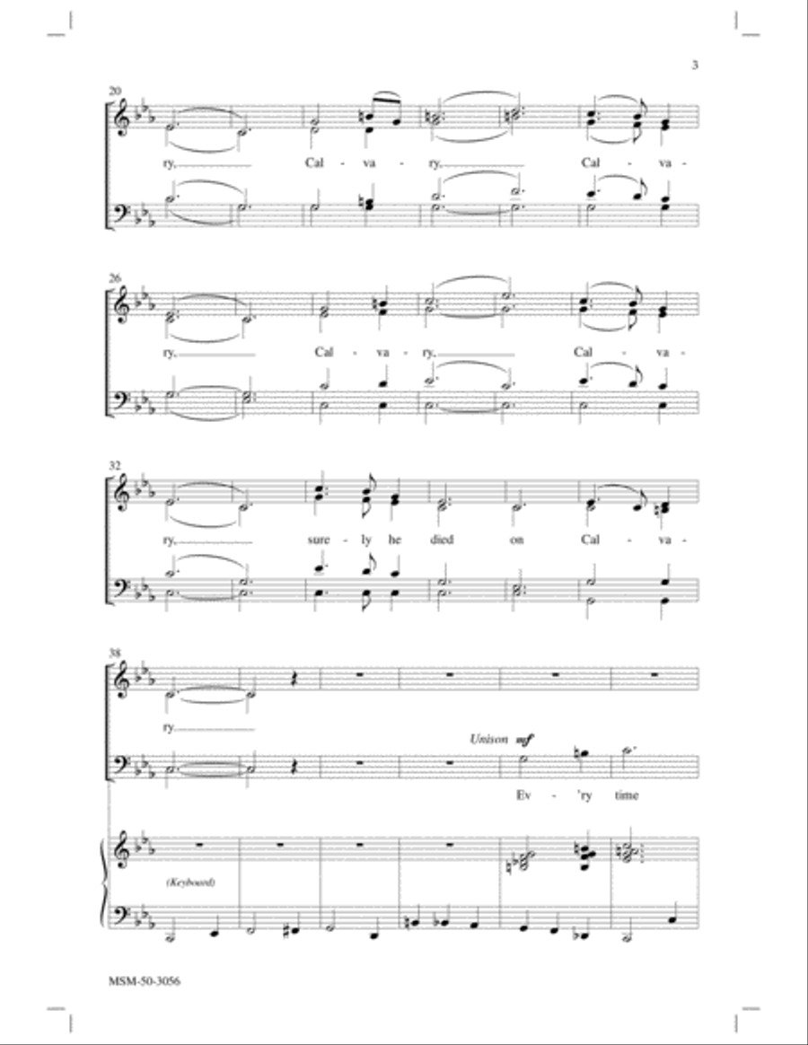 Calvary (Every Time I Think About Jesus) 4-Part scores gallery preview page 3