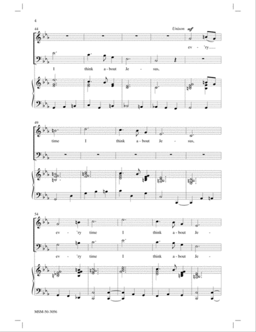 Calvary (Every Time I Think About Jesus) 4-Part scores gallery preview page 4