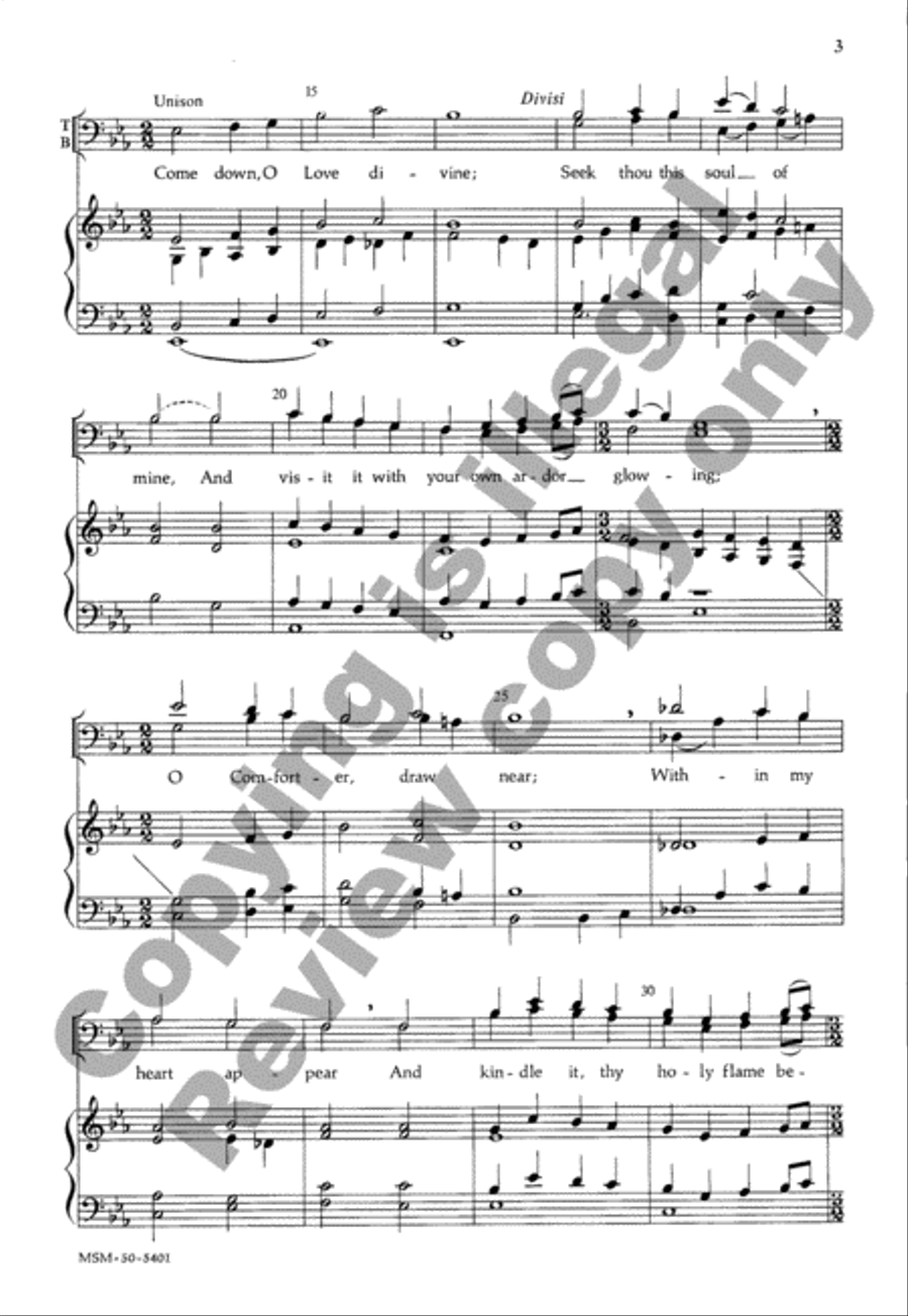 Come Down, O Love Divine Come Down, O Love Divine 4-Part scores gallery preview page 3