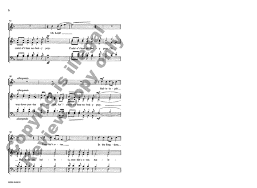 I Couldn't Hear Nobody Pray 4-Part scores gallery preview page 6