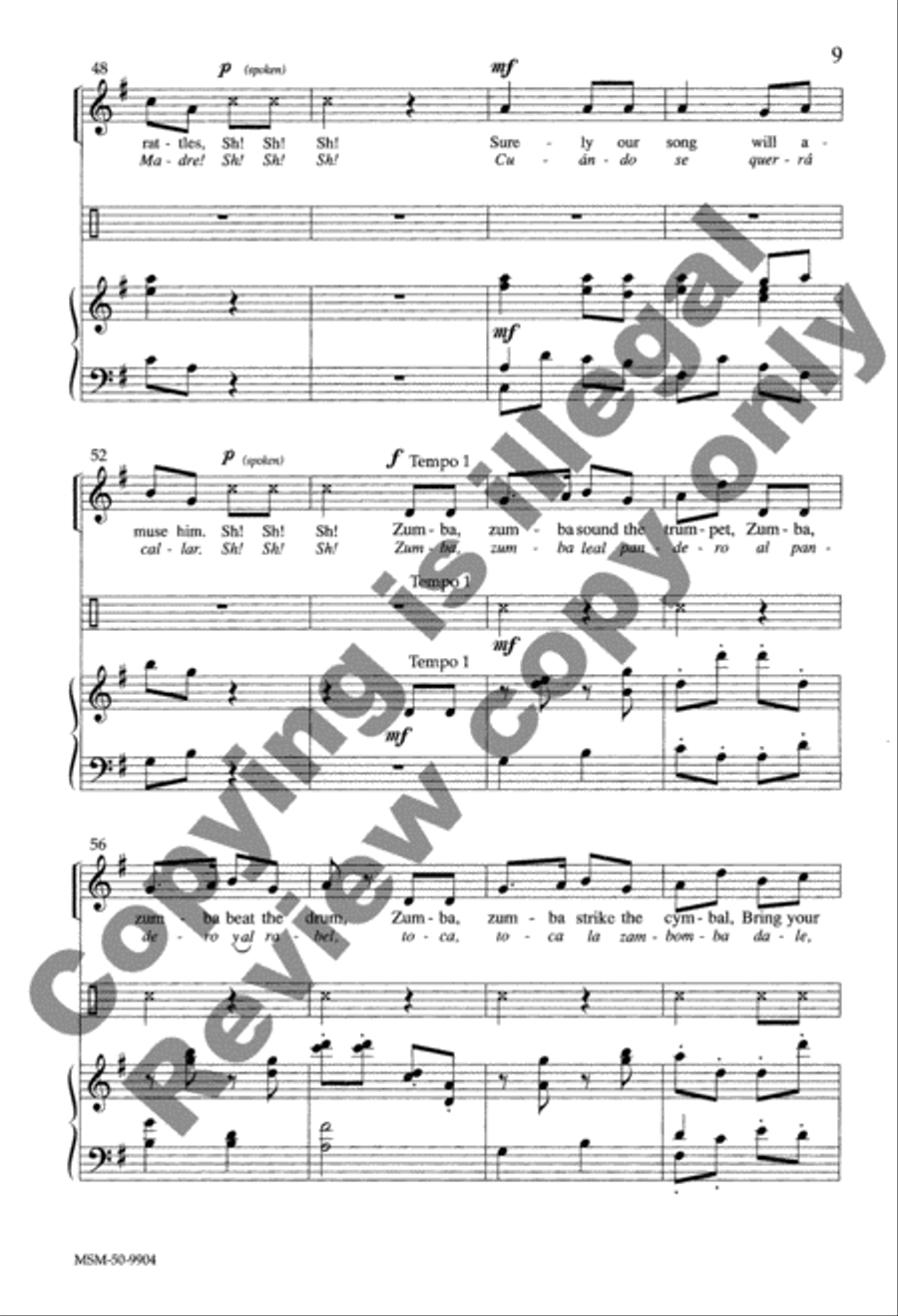 Zumba, Zumba Zumba, Zumba Unison Choir scores gallery preview page 9