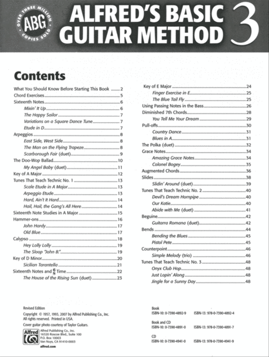 Alfred's Basic Guitar Method, Book 3 (Book and CD) Easy Guitar scores gallery preview page 2