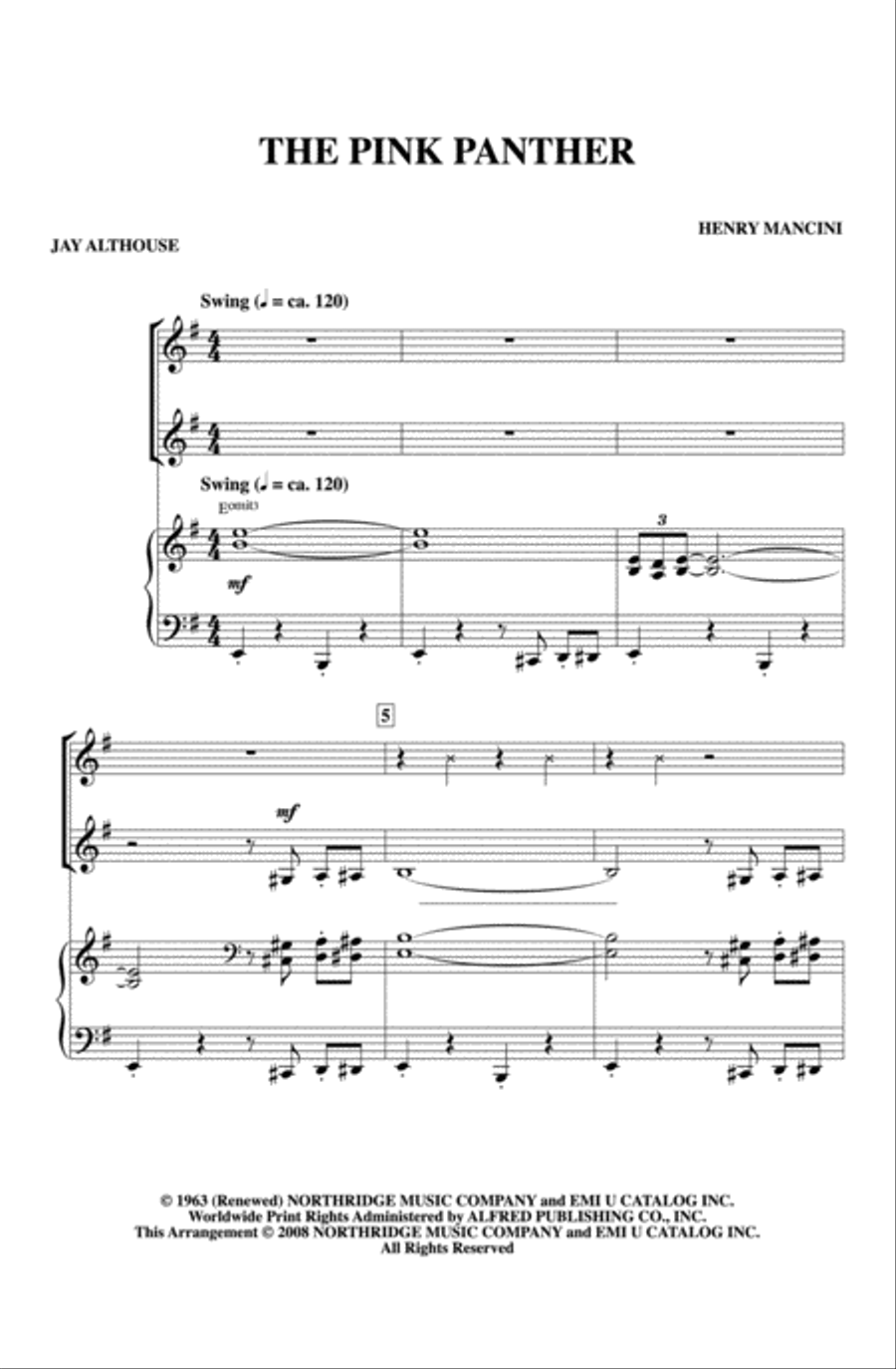 The Pink Panther The Pink Panther Women's Choir scores gallery preview page 2